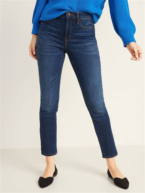 women's navy jeans